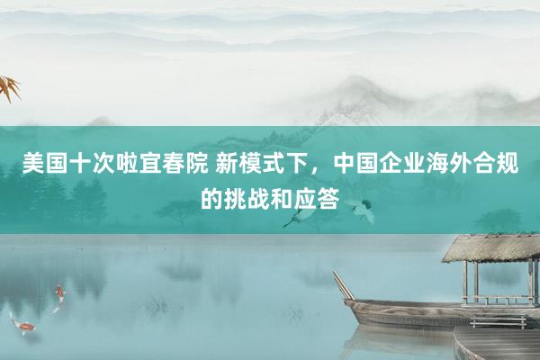 美国十次啦宜春院 新模式下，中国企业海外合规的挑战和应答