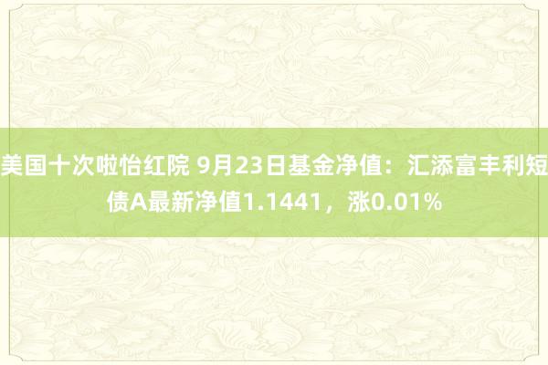 美国十次啦怡红院 9月23日基金净值：汇添富丰利短债A最新净值1.1441，涨0.01%