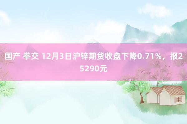 国产 拳交 12月3日沪锌期货收盘下降0.71%，报25290元