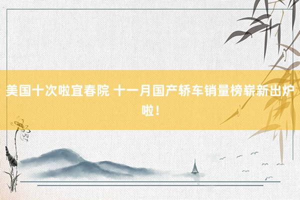美国十次啦宜春院 十一月国产轿车销量榜崭新出炉啦！