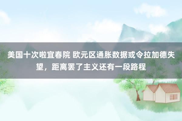 美国十次啦宜春院 欧元区通胀数据或令拉加德失望，距离罢了主义还有一段路程