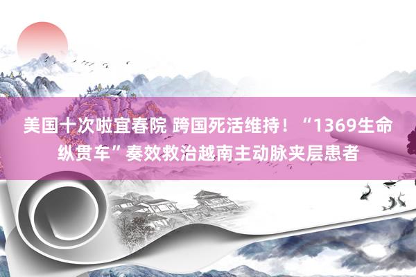 美国十次啦宜春院 跨国死活维持！“1369生命纵贯车”奏效救治越南主动脉夹层患者