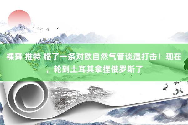 裸舞 推特 临了一条对欧自然气管谈遭打击！现在，轮到土耳其拿捏俄罗斯了