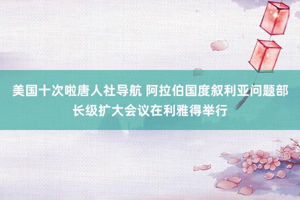 美国十次啦唐人社导航 阿拉伯国度叙利亚问题部长级扩大会议在利雅得举行