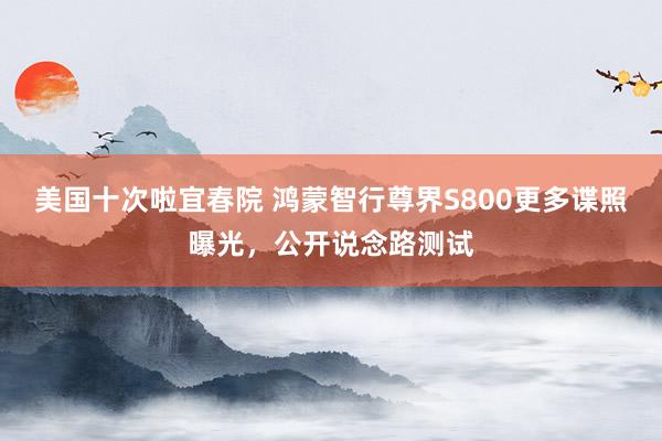 美国十次啦宜春院 鸿蒙智行尊界S800更多谍照曝光，公开说念路测试