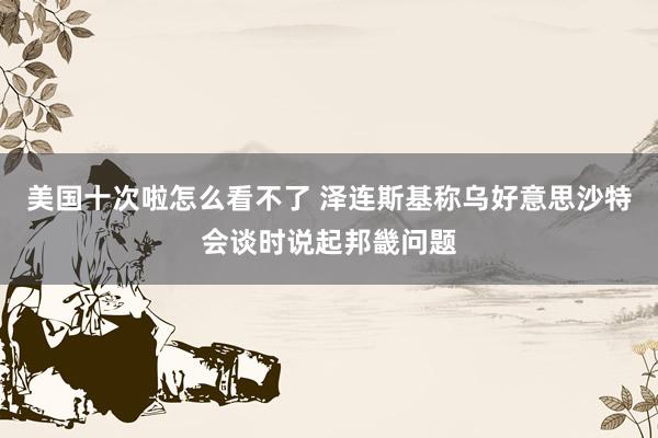 美国十次啦怎么看不了 泽连斯基称乌好意思沙特会谈时说起邦畿问题
