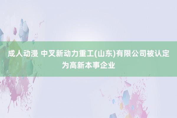 成人动漫 中叉新动力重工(山东)有限公司被认定为高新本事企业