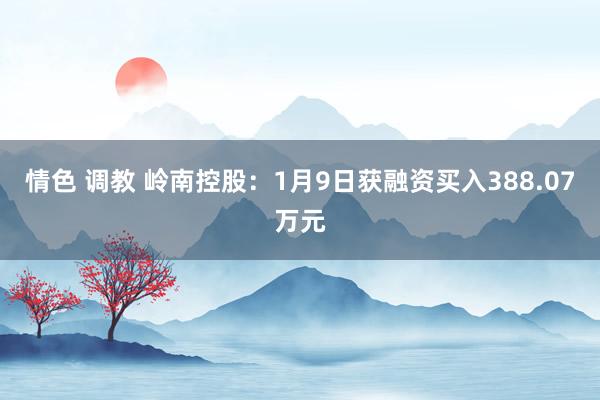 情色 调教 岭南控股：1月9日获融资买入388.07万元