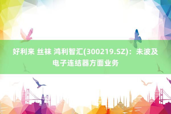 好利来 丝袜 鸿利智汇(300219.SZ)：未波及电子连结器方面业务