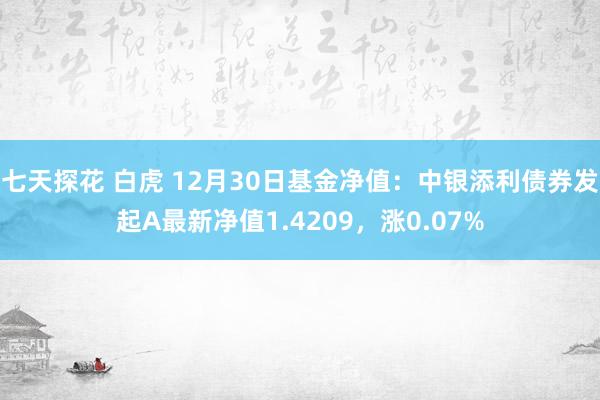 七天探花 白虎 12月30日基金净值：中银添利债券发起A最新净值1.4209，涨0.07%