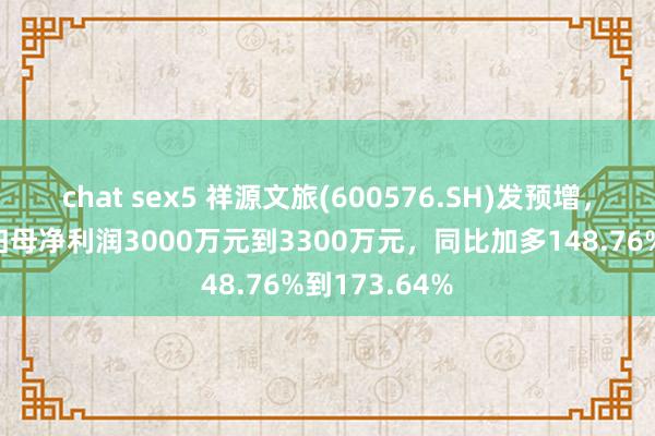 chat sex5 祥源文旅(600576.SH)发预增，展望一季度归母净利润3000万元到3300万元，同比加多148.76%到173.64%