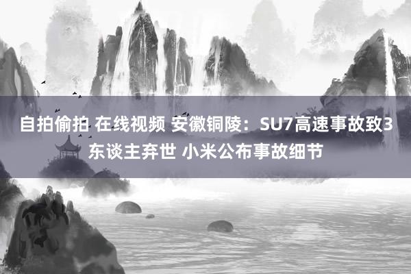 自拍偷拍 在线视频 安徽铜陵：SU7高速事故致3东谈主弃世 小米公布事故细节