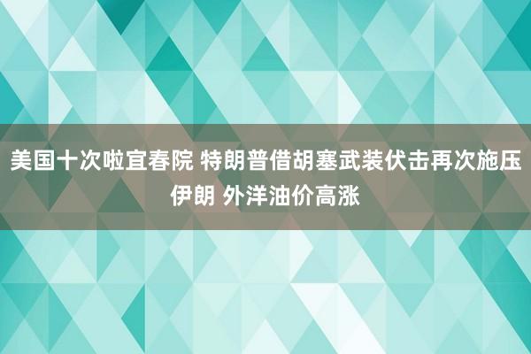 美国十次啦宜春院 特朗普借胡塞武装伏击再次施压伊朗 外洋油价高涨
